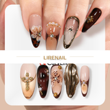 Handmade Gilded Mocha | Lirenail Press-On Nails