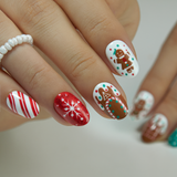 Gingerbread Spark short oval Ver 2 nail detail