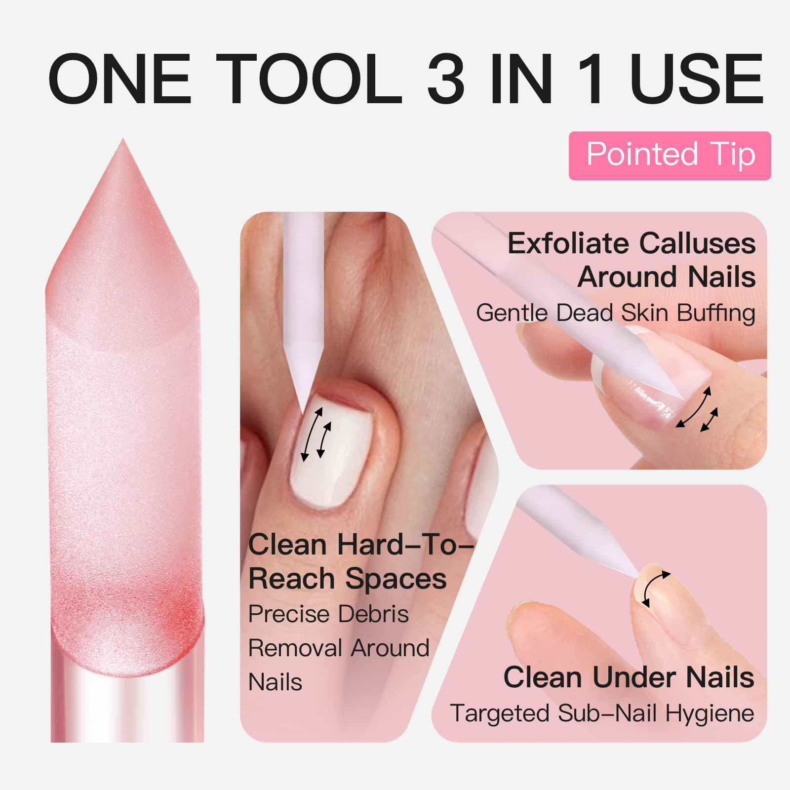 Glass Cuticle Pusher Dual Ended Manicure Stick | Lirenail Press-On Nails