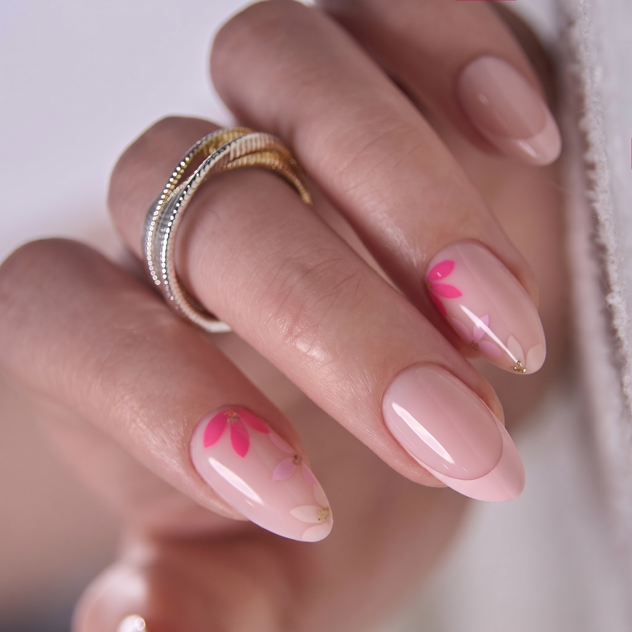 Gleam Bloom S Almond almond press-on nails