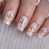 Golden Emblem M Squoval squoval press-on nails