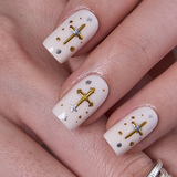 Golden Emblem M Squoval squoval press-on nails