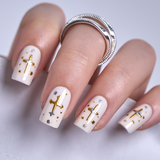 Golden Emblem M Squoval squoval press-on nails