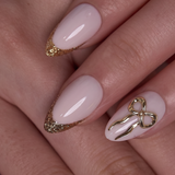 Designer s Pick | Golden Poise S Almond almond press-on nails