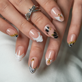 Designer s Pick | Golden Zebra S Almond almond press-on nails