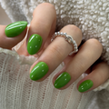 Green Muse Rs almond press-on nails