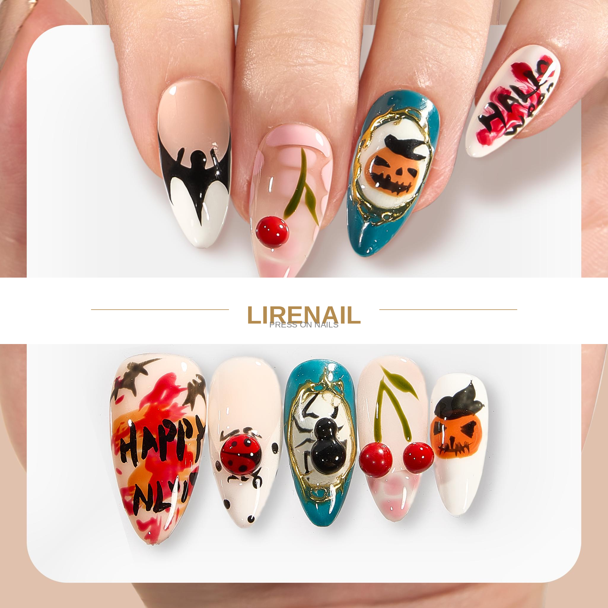 Handmade Haunted Cherry | Lirenail Press-On Nails