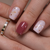 Honey Drift short squoval nail detail