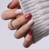 Honey Drift short squoval press-on nails from the side