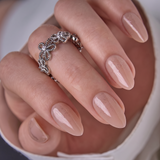 Honey Dune S Almond short almond press-on nails