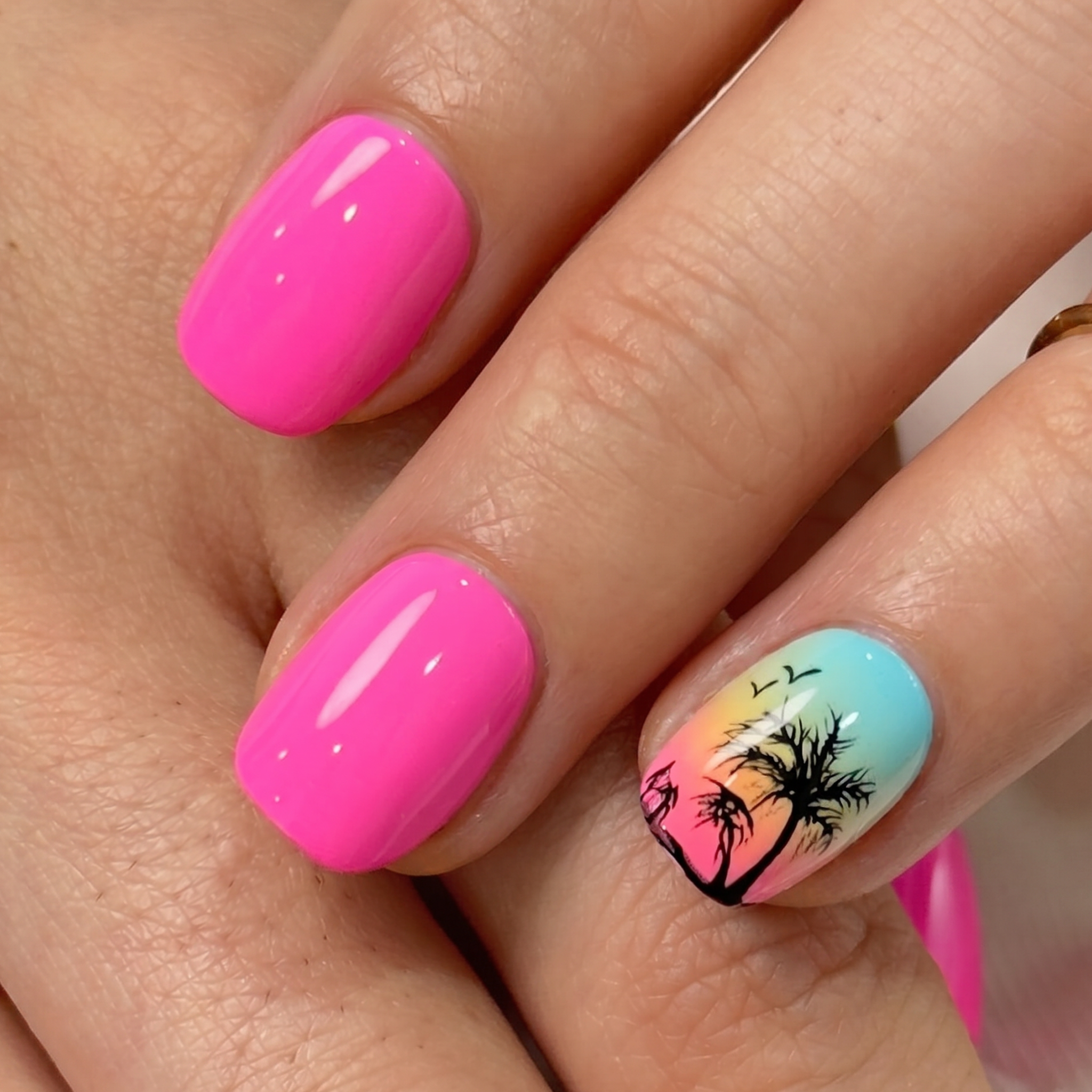 Island Sunset RS Squoval squoval press-on nails