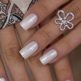 Ivory Edge M Squoval medium squoval press-on nails