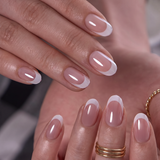 Ivory Veil S Oval oval press-on nails
