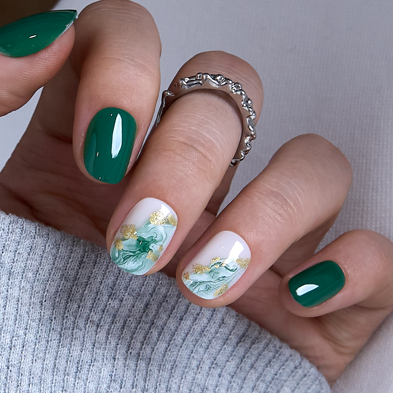 Jade Whisper RS Squoval squoval press-on nails