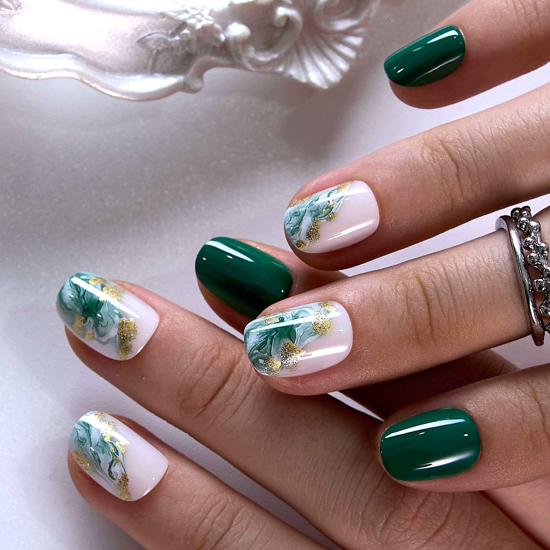 Jade Whisper RS Squoval squoval press-on nails