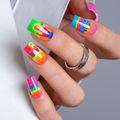 Jumping Color medium square press-on nails