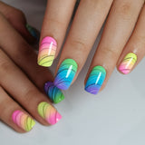 Jumping Lines medium squoval press-on nails product view