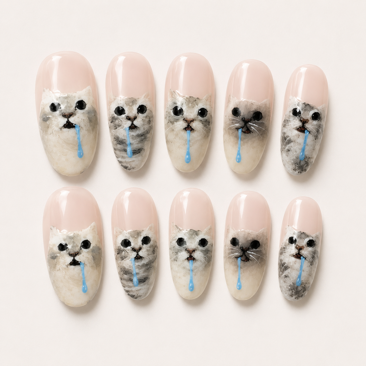 Kitten Face Press-On Nails