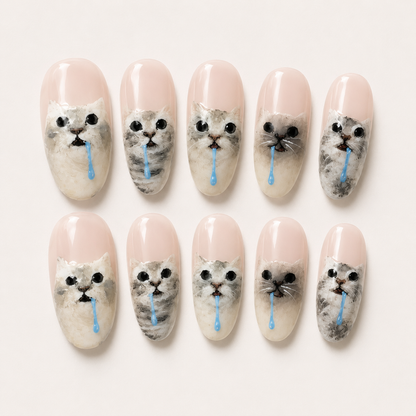 Kitten Face Press-On Nails side view
