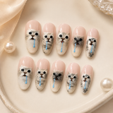 Black Oval Short press-on nails by Lirenail - package