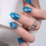 Lagoon Glow S Oval short oval press-on nails