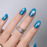 Lagoon Glow S Oval short oval press-on nails