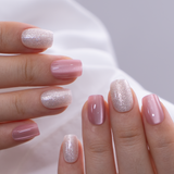Latte Spark S Squoval squoval press-on nails