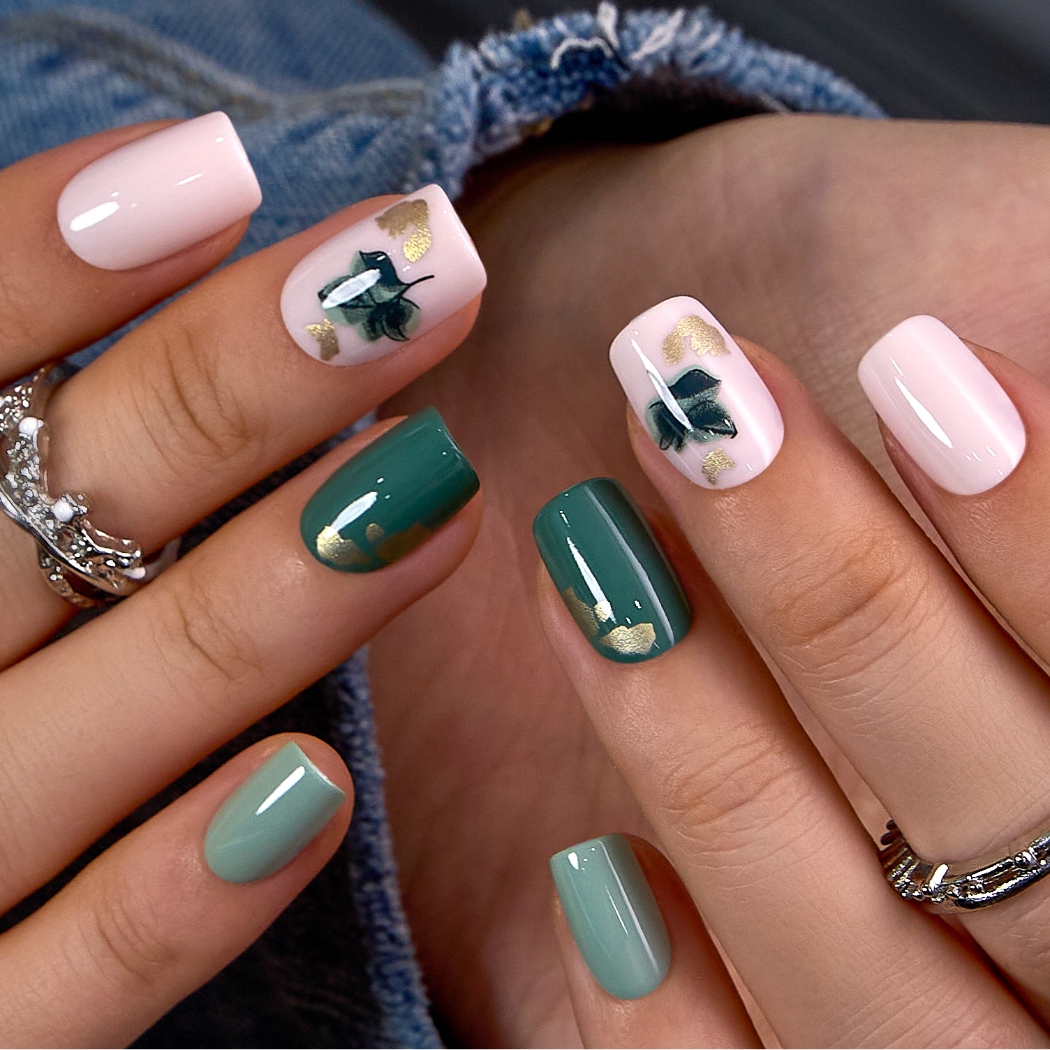 Leaf Whisper S Squoval squoval press-on nails