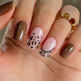 Leopard Temptation medium squoval press-on nails