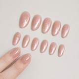 Light Nude Cat Eye short oval press-on nail size guide