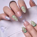 Designer s Pick | Lime Riviera S Almond almond press-on nails