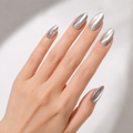 Liquid Silver Cat Eye press-on nails