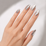 Liquid Silver Cat Eye press-on nails