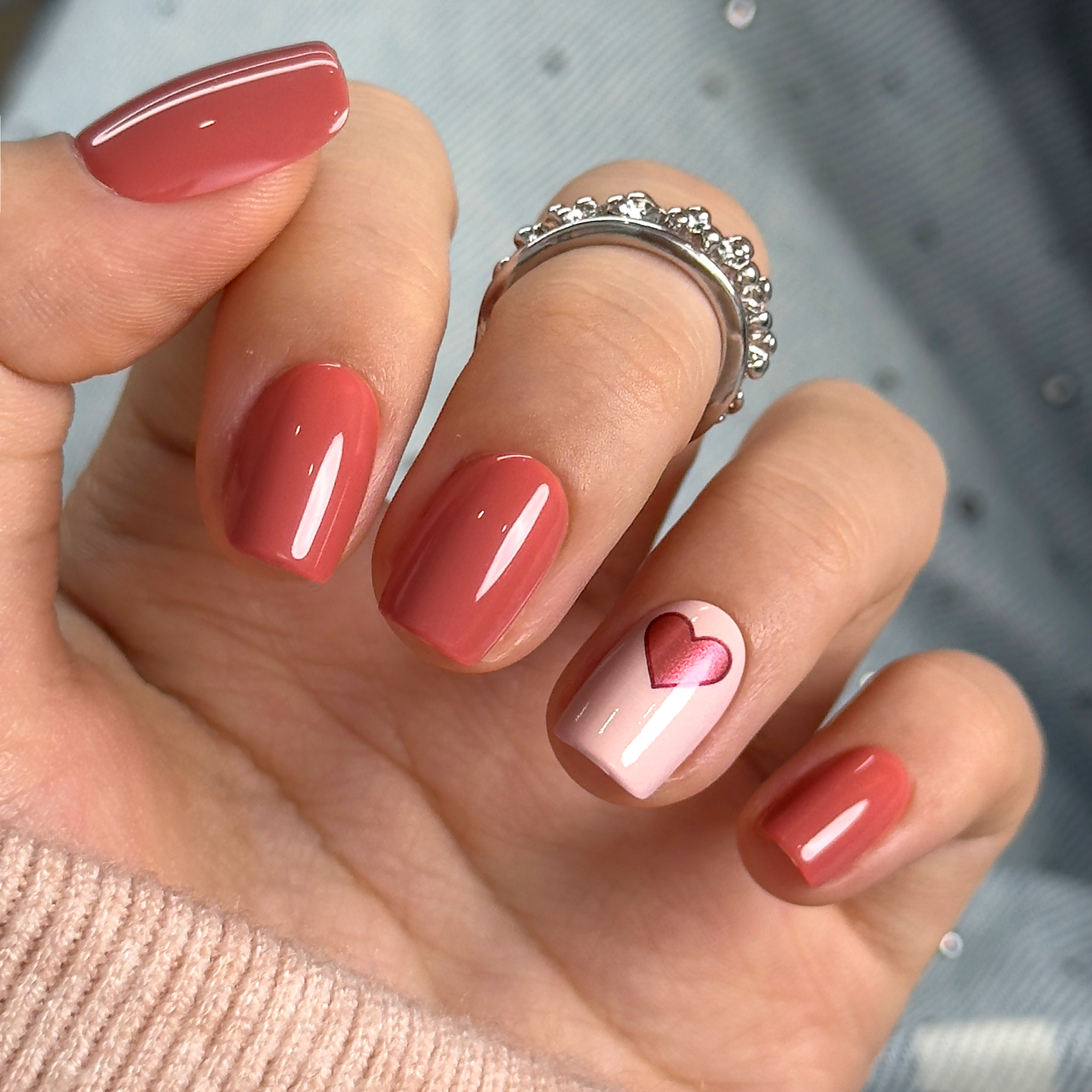 Love Blossom short squoval nail detail