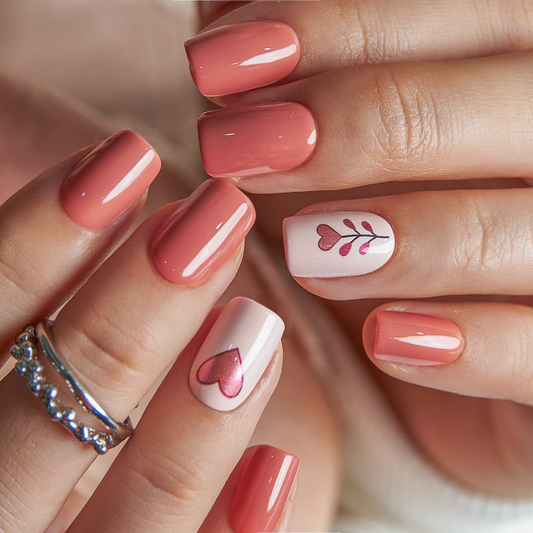 Love Blossom short squoval press-on nails