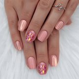 Lovely Pearl short squoval press-on nails