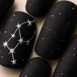 Black Square Short press-on nails by Lirenail - wear effect