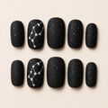 Black Square Short press-on nails by Lirenail - side view