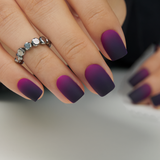 Matte Purple short squoval nail detail