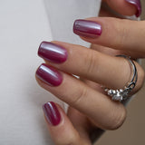 Merlot Glow S Squoval short squoval press-on nails