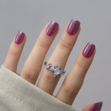 Merlot Glow S Squoval short squoval press-on nails