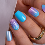 Mermaid Wave S Squoval Style 2 squoval press-on nails