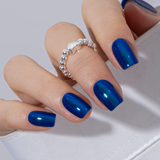 Midnight Chrome S Squoval squoval press-on nails
