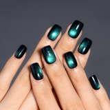 Midnight Galaxy short squoval nail detail
