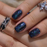 Midnight Prism S Squoval squoval press-on nails