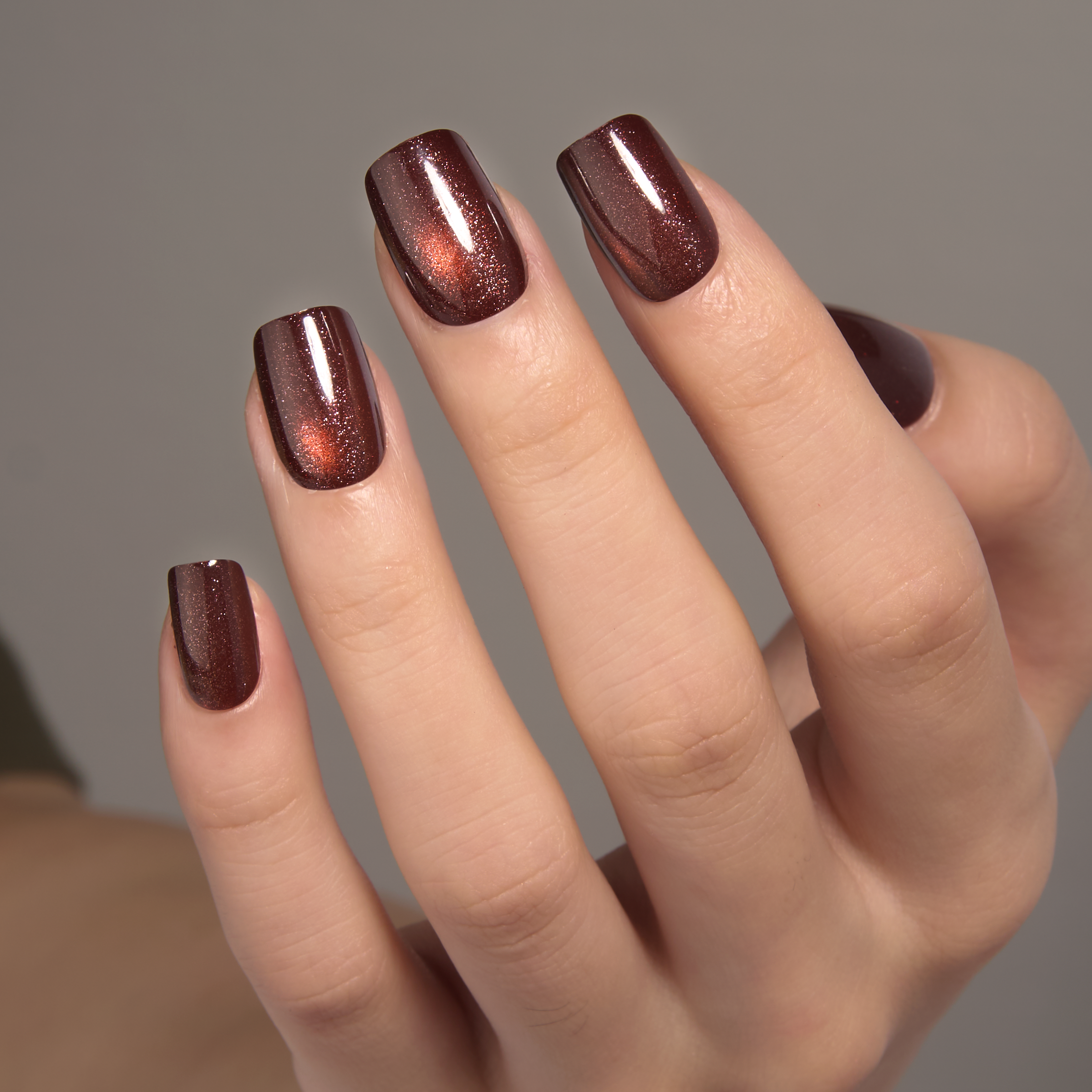 Midnight Spark short squoval nail detail