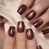 Midnight Spark short squoval press-on nails from the side
