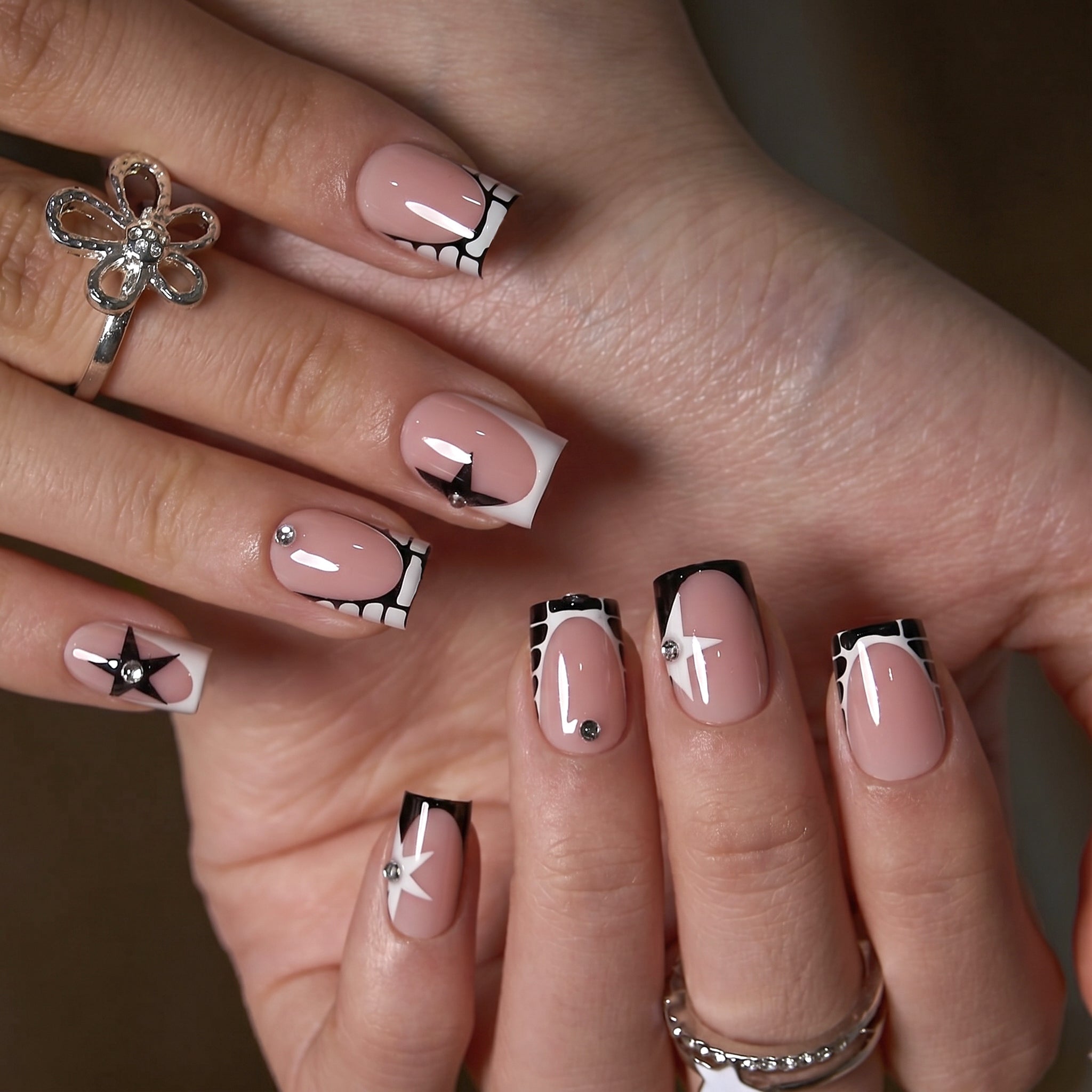 Midnight Star S Square short square press-on nails