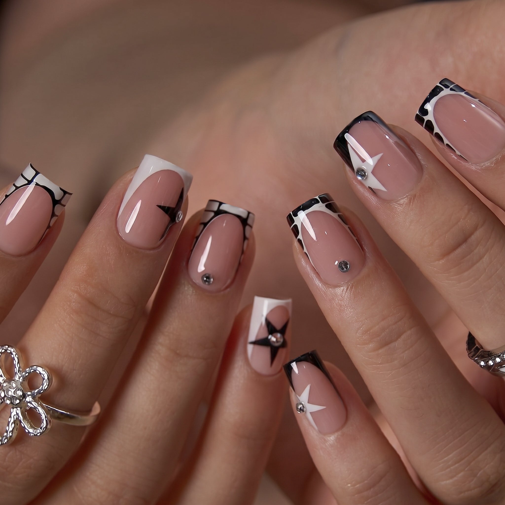 Midnight Star S Square short square press-on nails