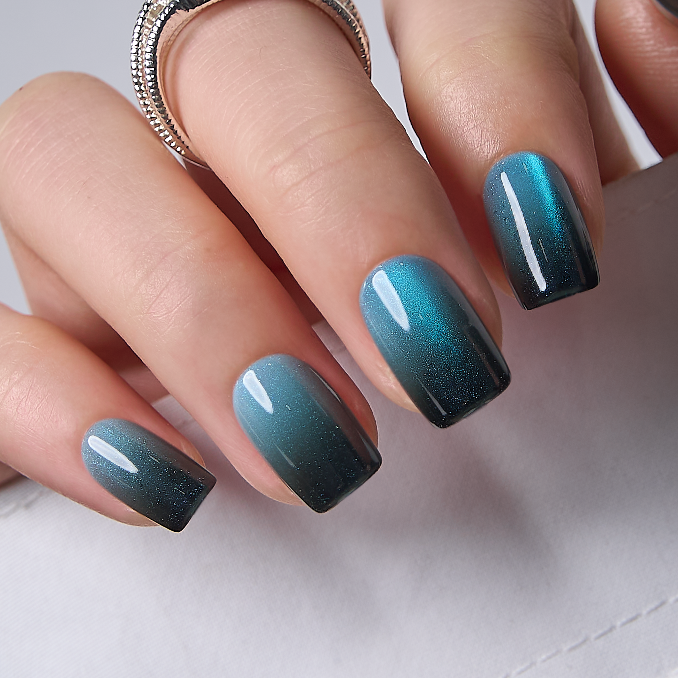 Midnight Tide S Squoval squoval press-on nails